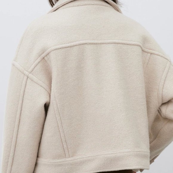 Commense Cream Cropped Button-Front Jacket - Picture 3 of 7